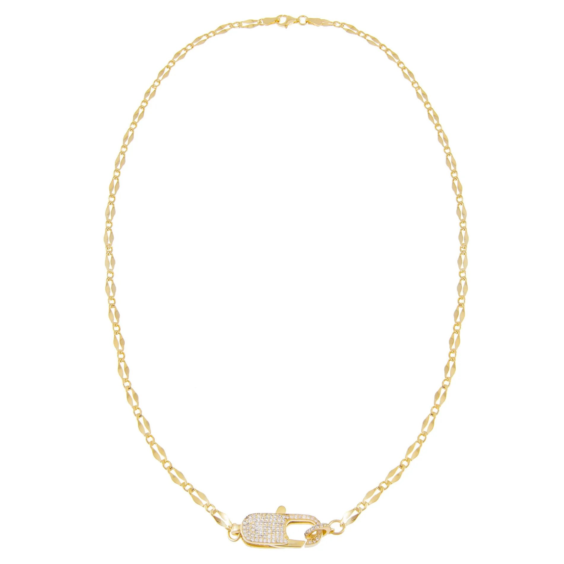 Pavé Clasp Gucci Link Necklace sold by Adina Eden's product image thumbnail 3