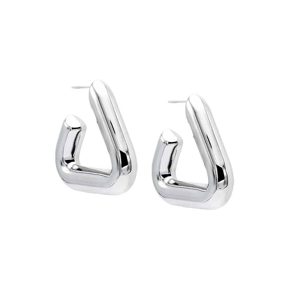 Solid Open Hollow Triangle Hoop Earring sold by Adina Eden's product image thumbnail 2