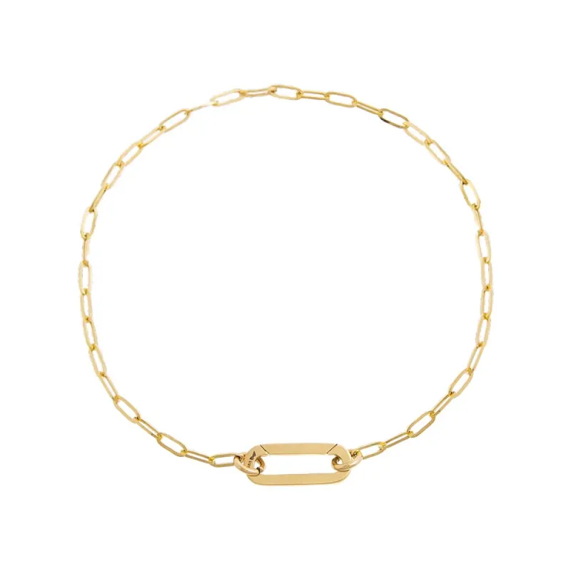 Solid Small Paperclip Toggle Link Bracelet 14K sold by Adina Eden's