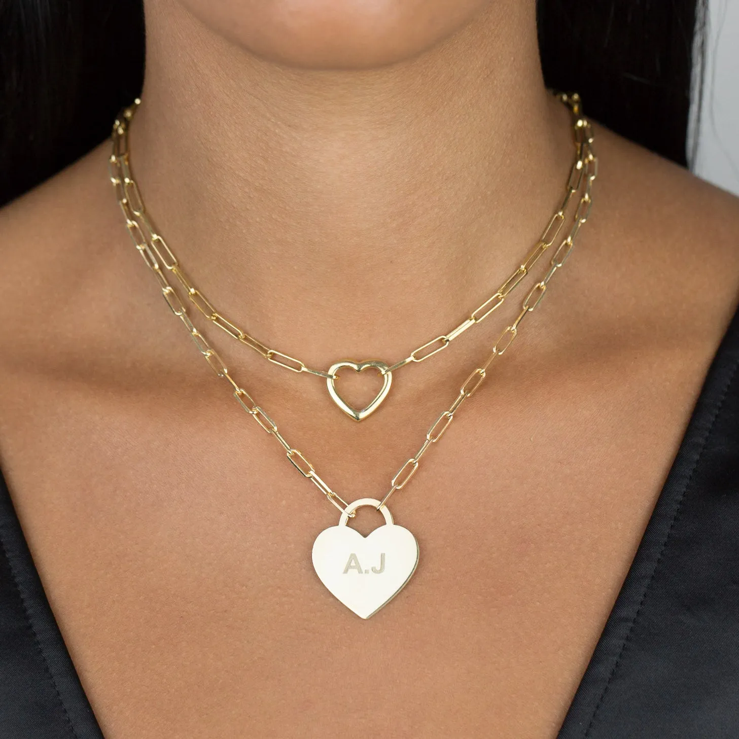 Open Heart Link Necklace sold by Adina Eden's product image thumbnail 2