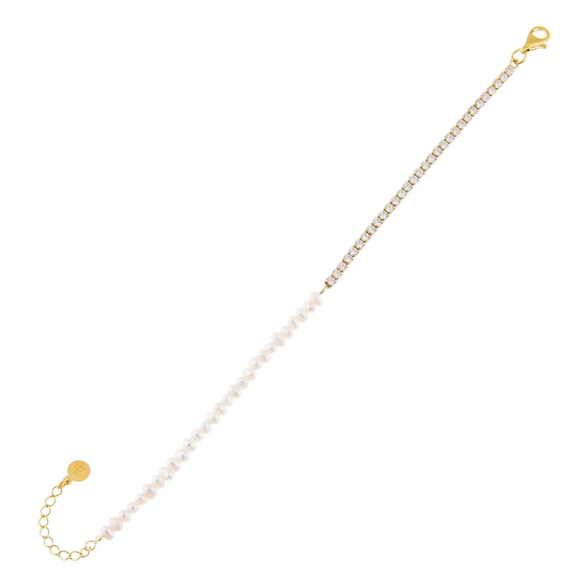 Pearl X Tennis Bracelet sold by Adina Eden's