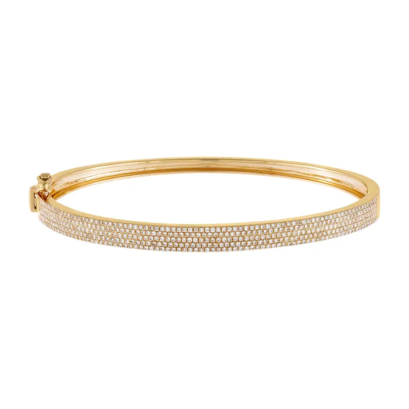 Diamond Pave Five Row Bangle 14K sold by Adina Eden's