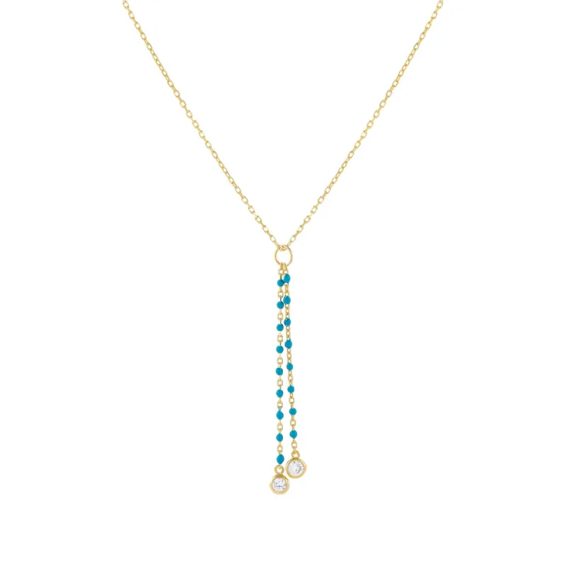 Enamel Beaded Charm Lariat sold by Adina Eden's