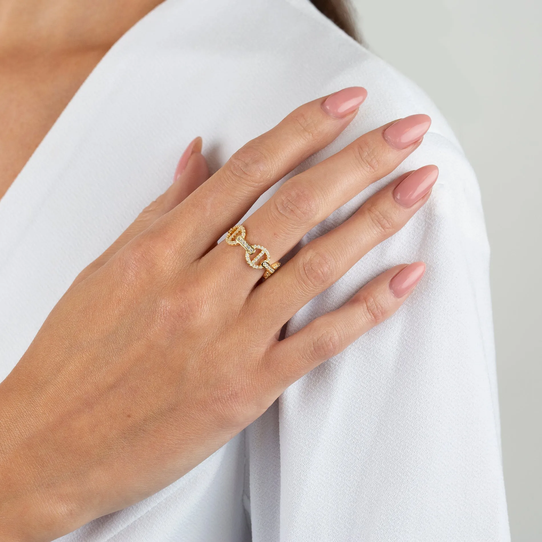 Pavé Mariner Link Ring sold by Adina Eden's product image thumbnail 2