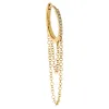 Diamond Cartilage Double Chain Huggie Earring 14K sold by Adina Eden's