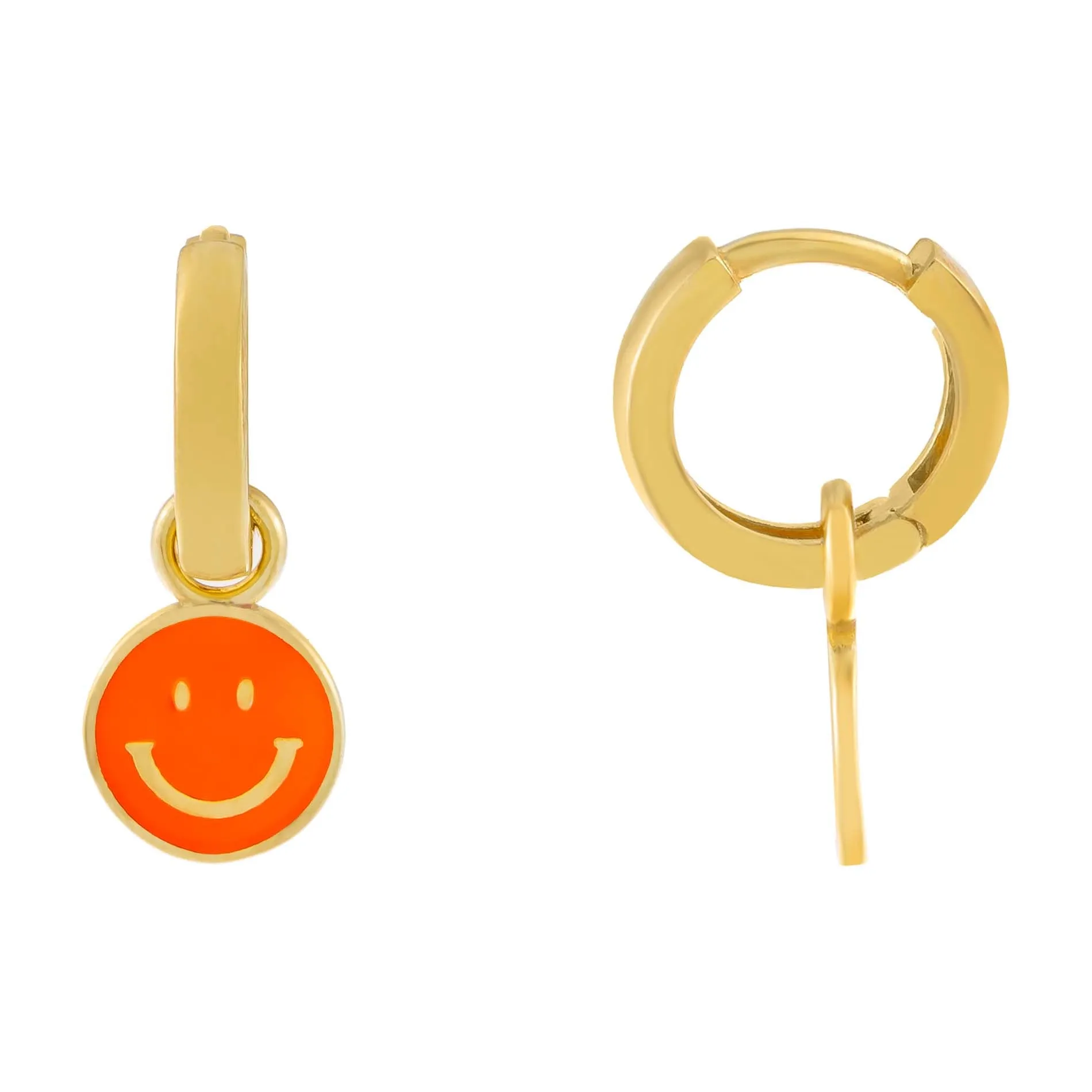 Enamel Smiley Face Huggie Earring sold by Adina Eden's product image thumbnail 5