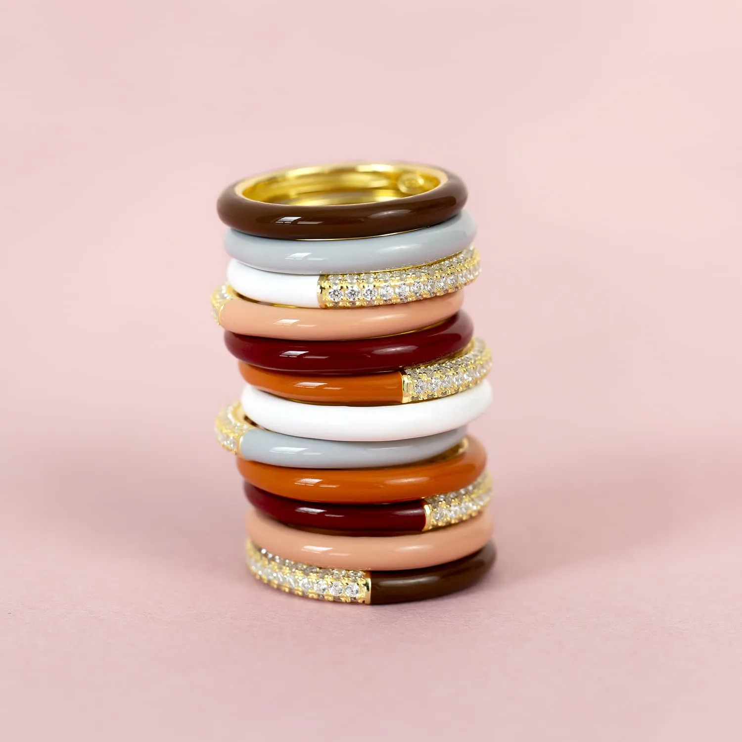 Pavé Neutral Enamel Band sold by Adina Eden's product image thumbnail 4