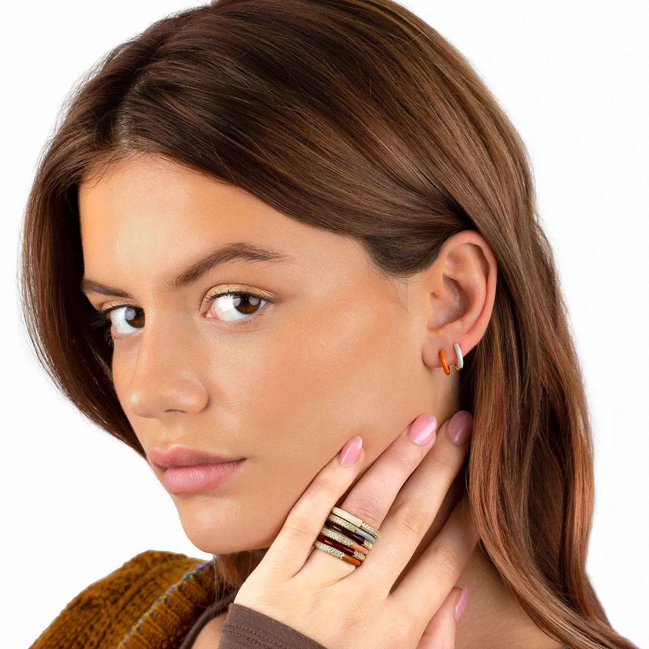 Pavé Neutral Enamel Band sold by Adina Eden's product image thumbnail 2