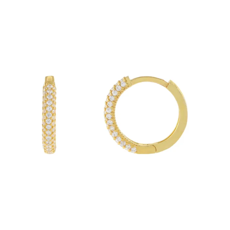 Thin Pavé Huggie Earring sold by Adina Eden's