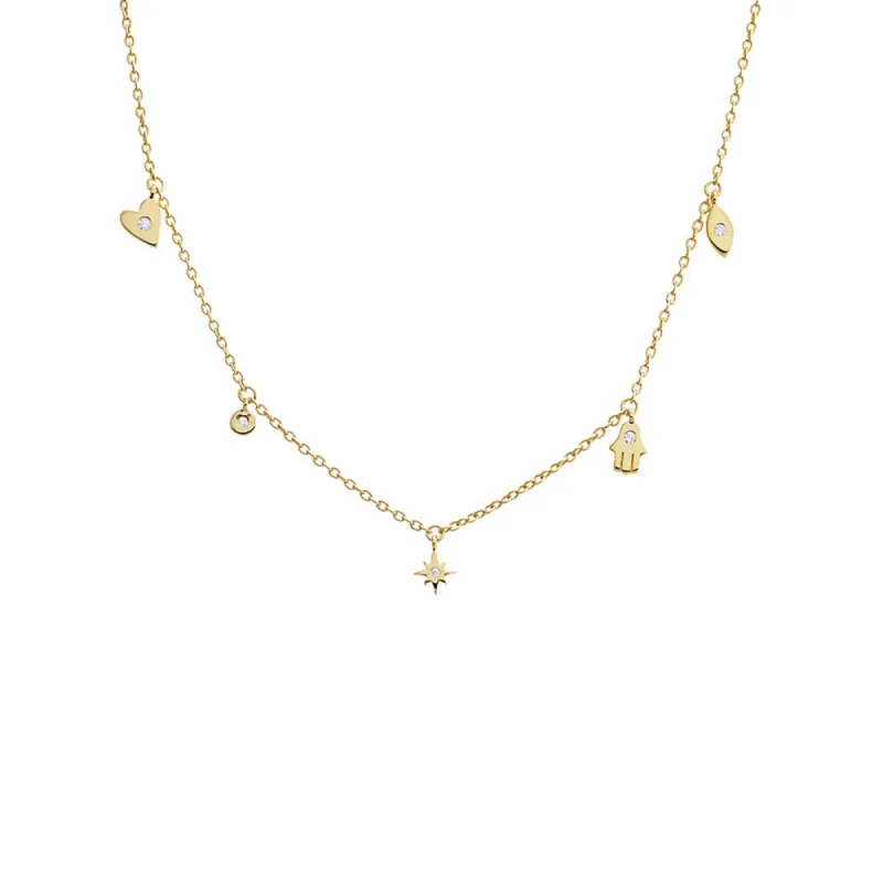 Dainty Dangling Charms Necklace sold by Adina Eden's