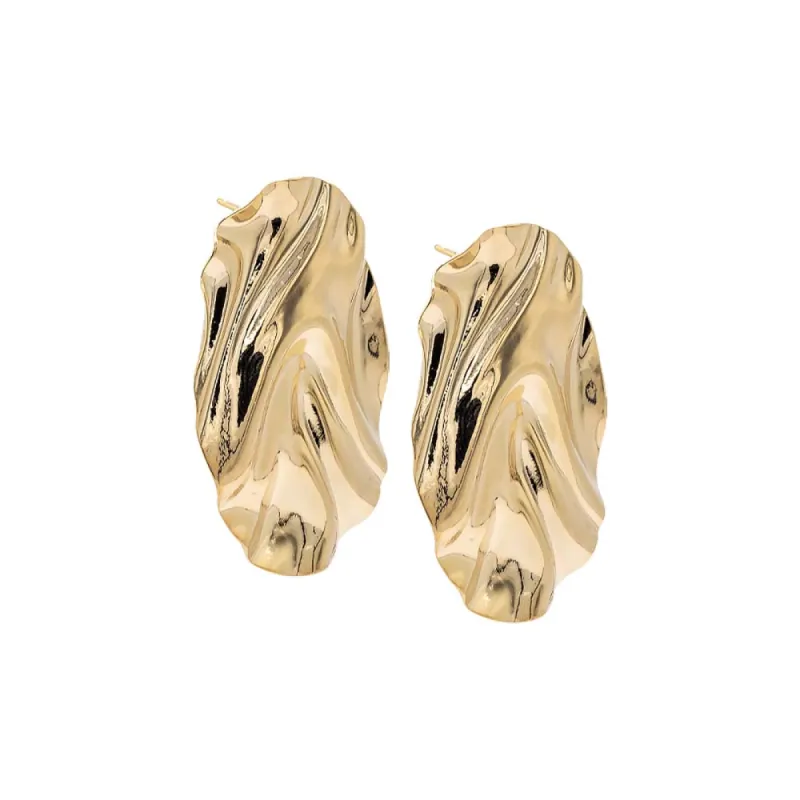 Chunky Fluid Oval Disc Stud Earring sold by Adina Eden's
