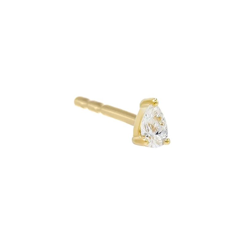 Diamond Teardrop Stud Earring 14K sold by Adina Eden's