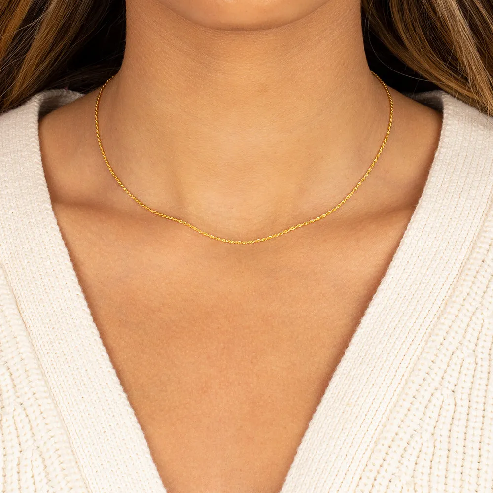 Thin Rope Chain Necklace 14K sold by Adina Eden's product image thumbnail 2