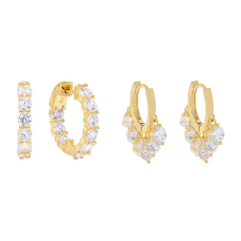 CZ Round Earring Combo Set sold by Adina Eden's