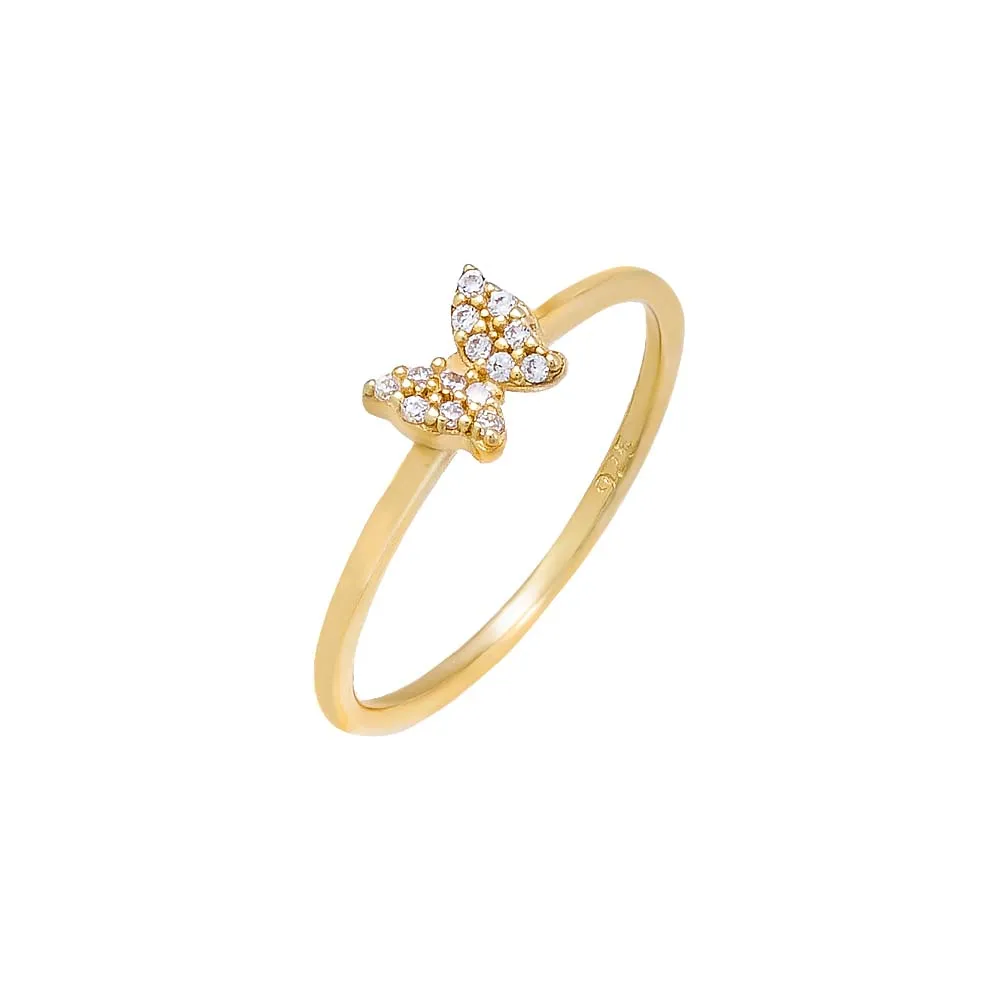 Dainty Pavé Butterfly Ring sold by Adina Eden's