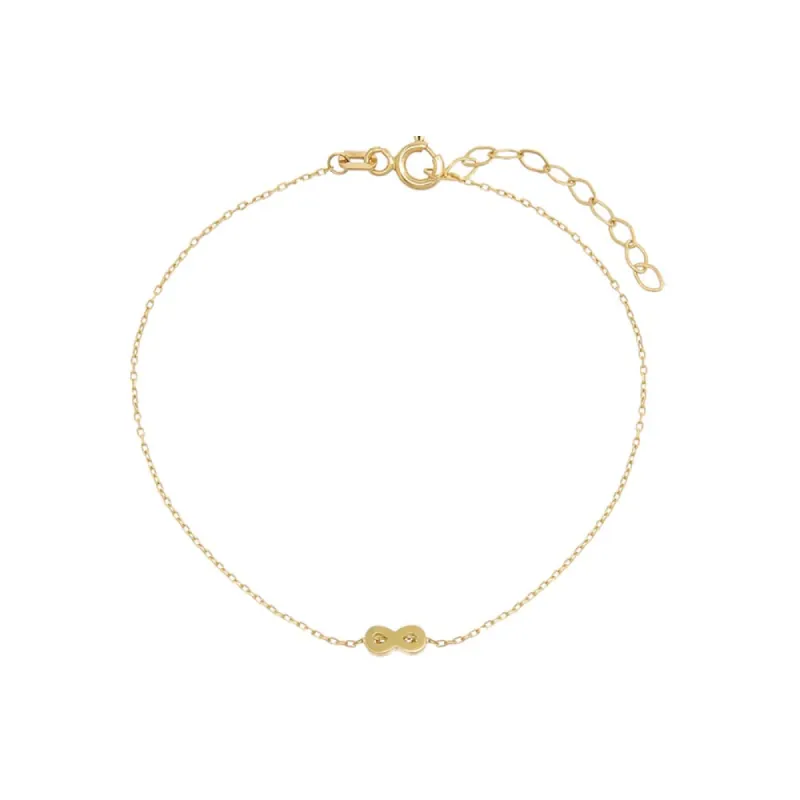 Tiny Solid Infinity Bracelet 14K sold by Adina Eden's