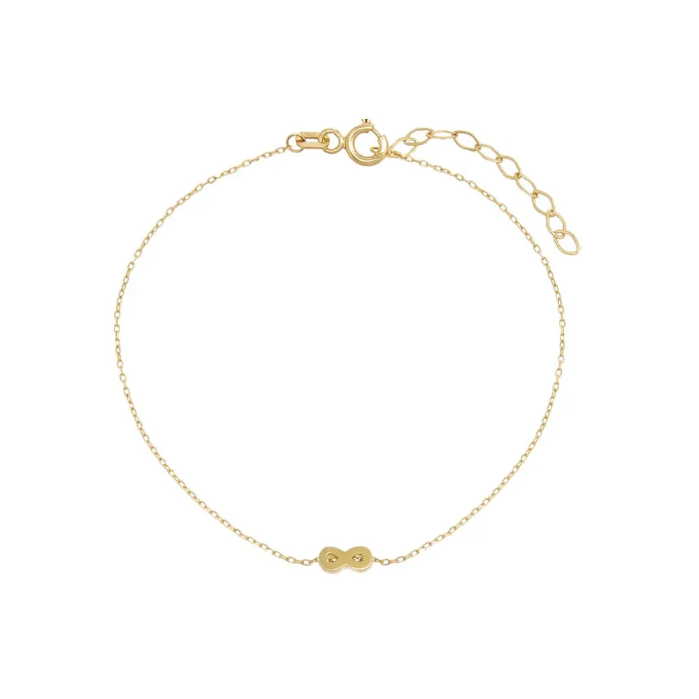 Tiny Solid Infinity Bracelet 14K sold by Adina Eden's