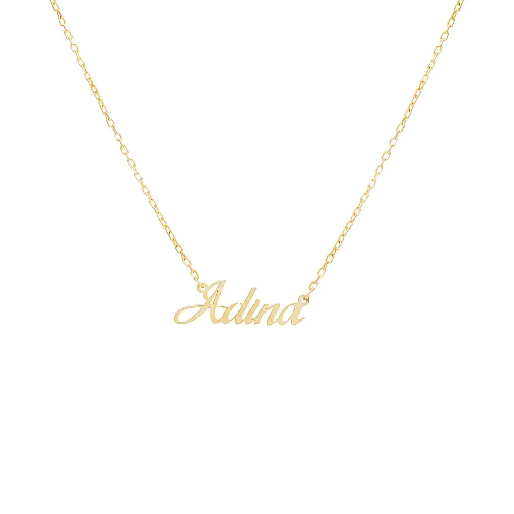 Solid Script Nameplate Necklace sold by Adina Eden's