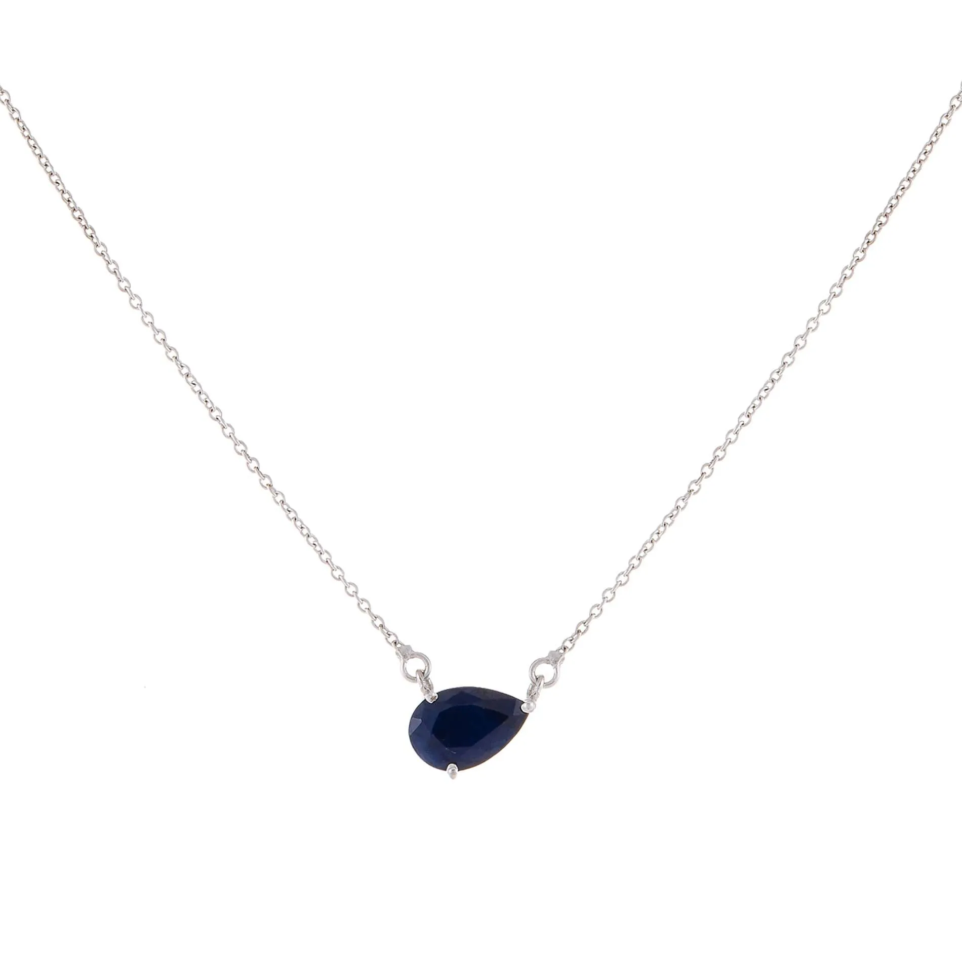 Sapphire Teardrop Necklace 14K sold by Adina Eden's