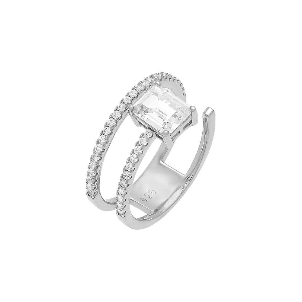 Emerald Half Wrap Pavé Ring sold by Adina Eden's product image thumbnail 3