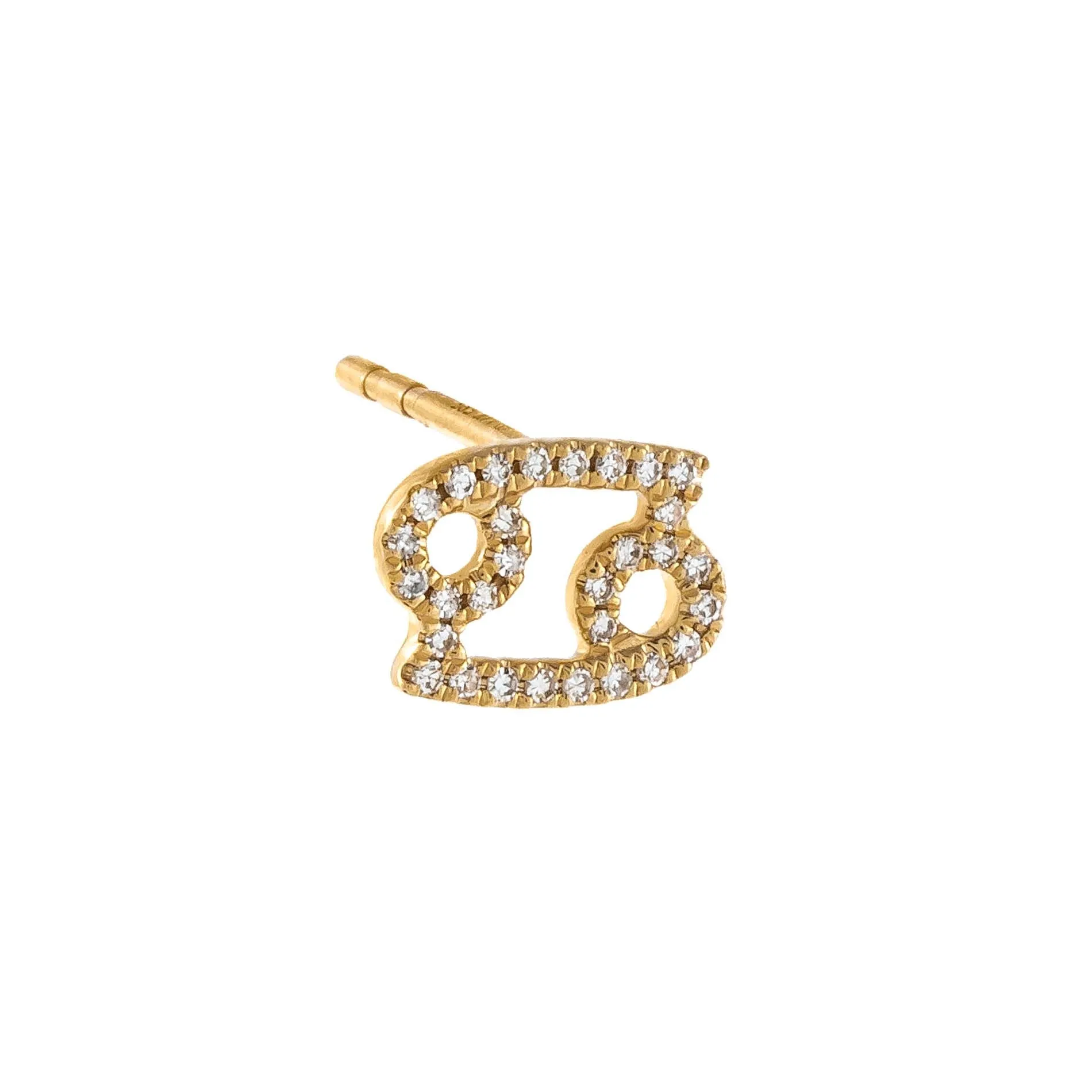 Diamond Zodiac Stud Earring 14K sold by Adina Eden's product image thumbnail 4