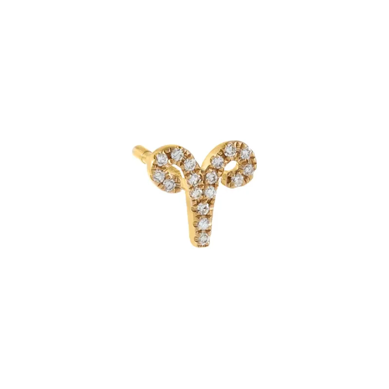 Diamond Zodiac Stud Earring 14K sold by Adina Eden's