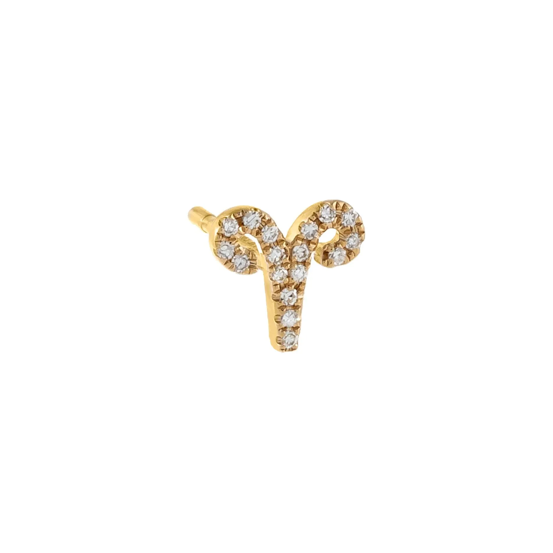 Diamond Zodiac Stud Earring 14K sold by Adina Eden's