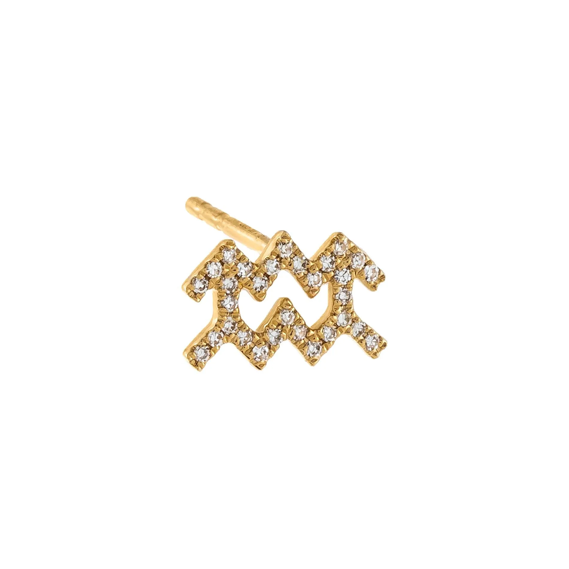 Diamond Zodiac Stud Earring 14K sold by Adina Eden's product image thumbnail 3