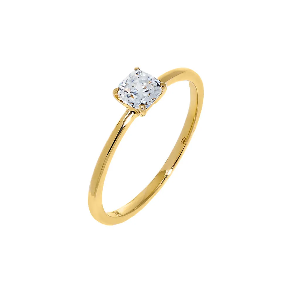 Lab Grown Diamond Cushion Cut Engagement Ring 14K sold by Adina Eden's
