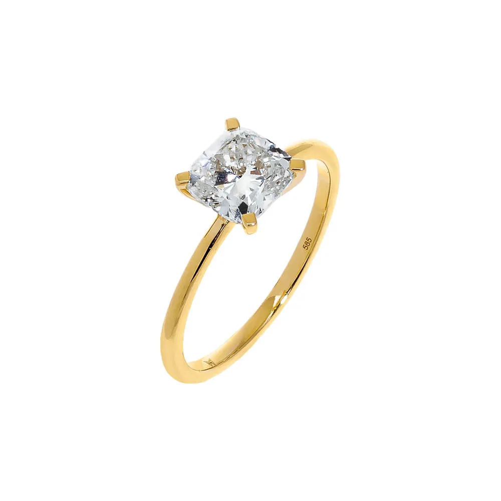 Lab Grown Diamond Cushion Cut Engagement Ring 14K sold by Adina Eden's product image thumbnail 3