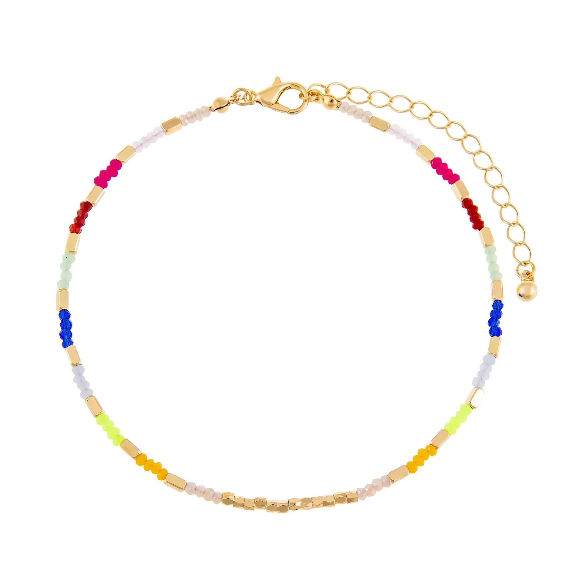 Neon Multi Beaded Anklet sold by Adina Eden's
