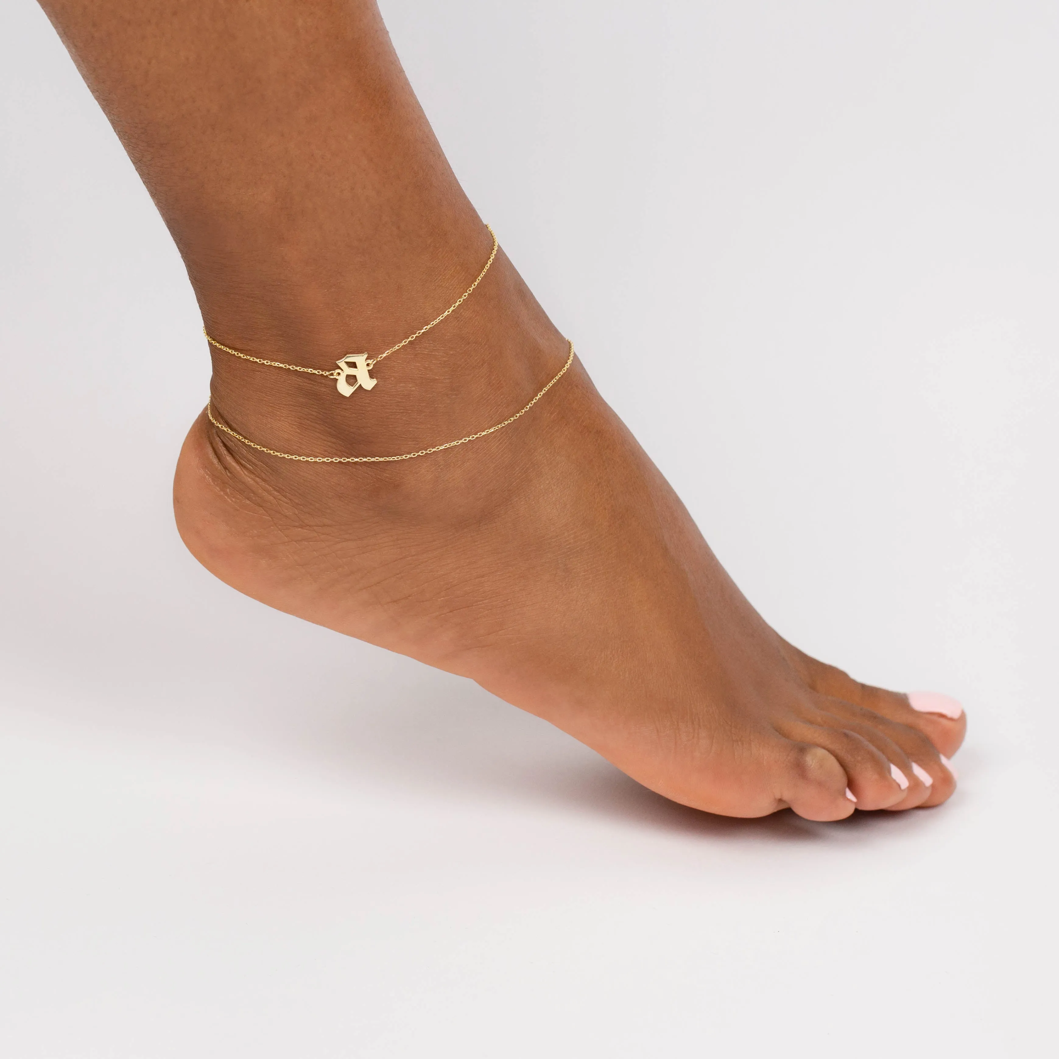 Gothic Initial Anklet sold by Adina Eden's product image thumbnail 2