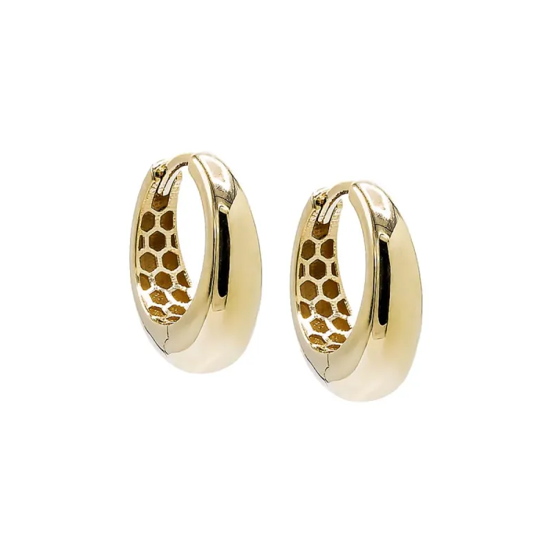 Solid Graduated Huggie Earring 14K sold by Adina Eden's