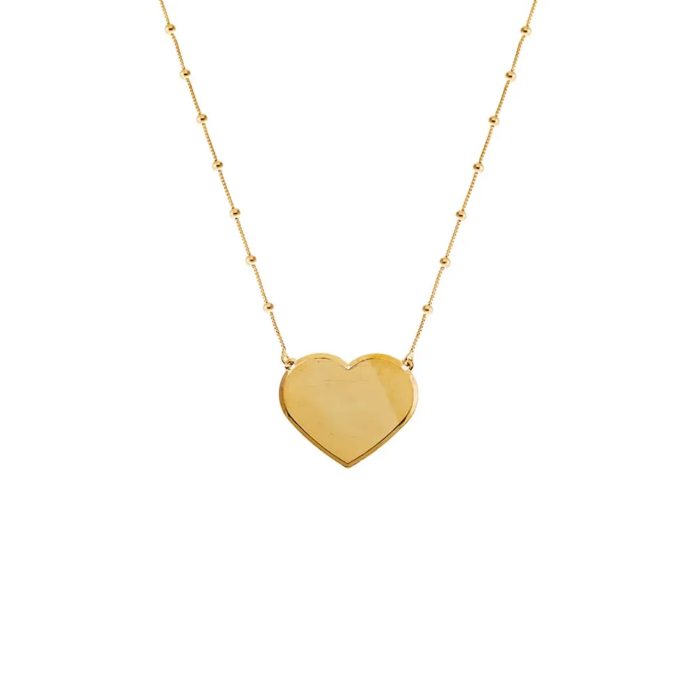 Solid Large Heart X Beaded Chain Necklace sold by Adina Eden's