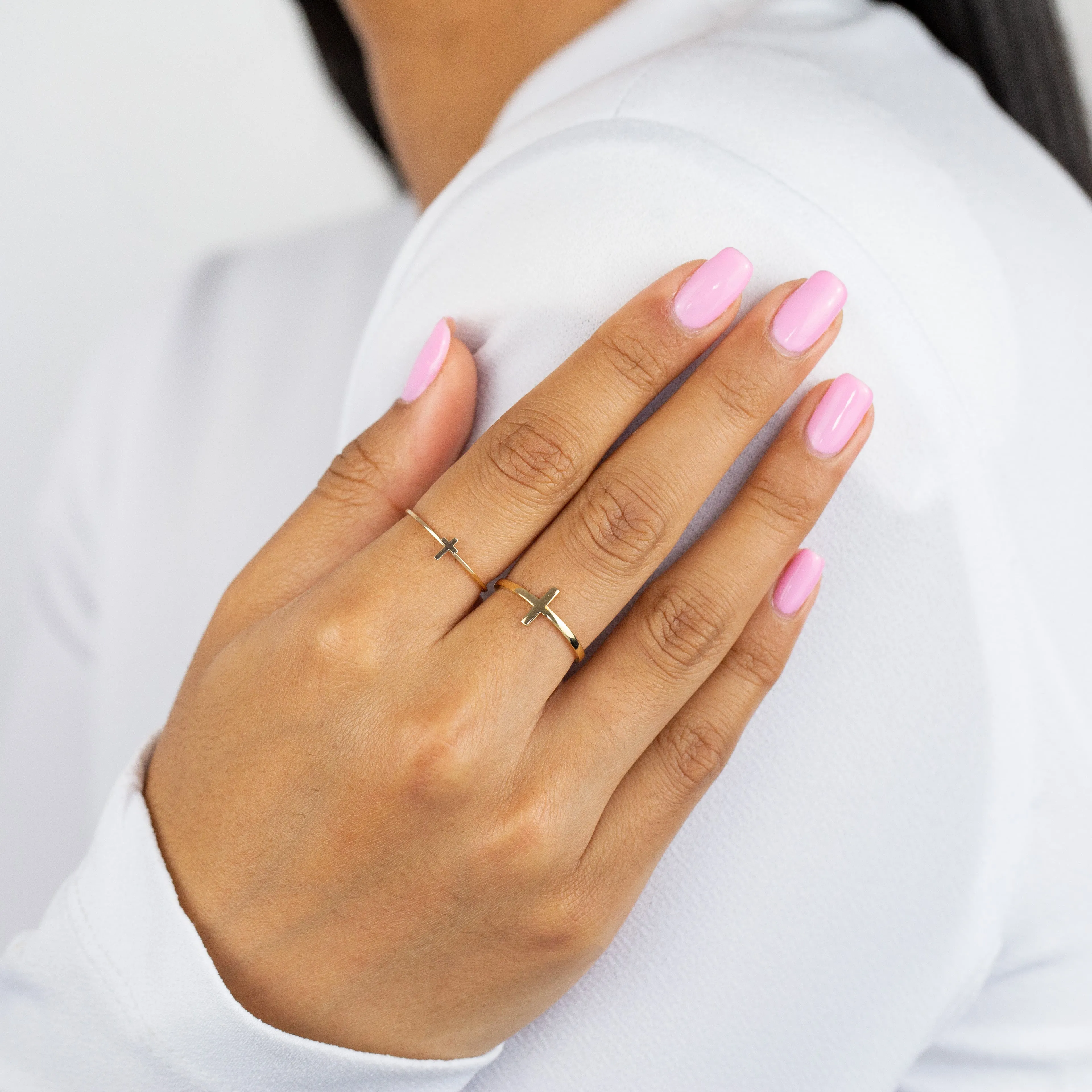 Solid Cross Ring 14K sold by Adina Eden's product image thumbnail 2