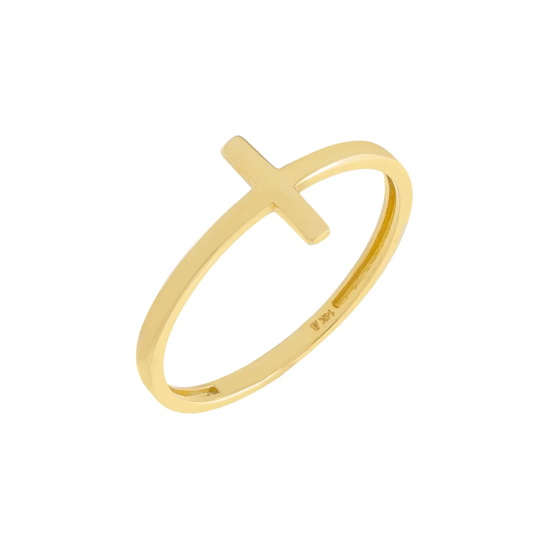 Solid Cross Ring 14K sold by Adina Eden's