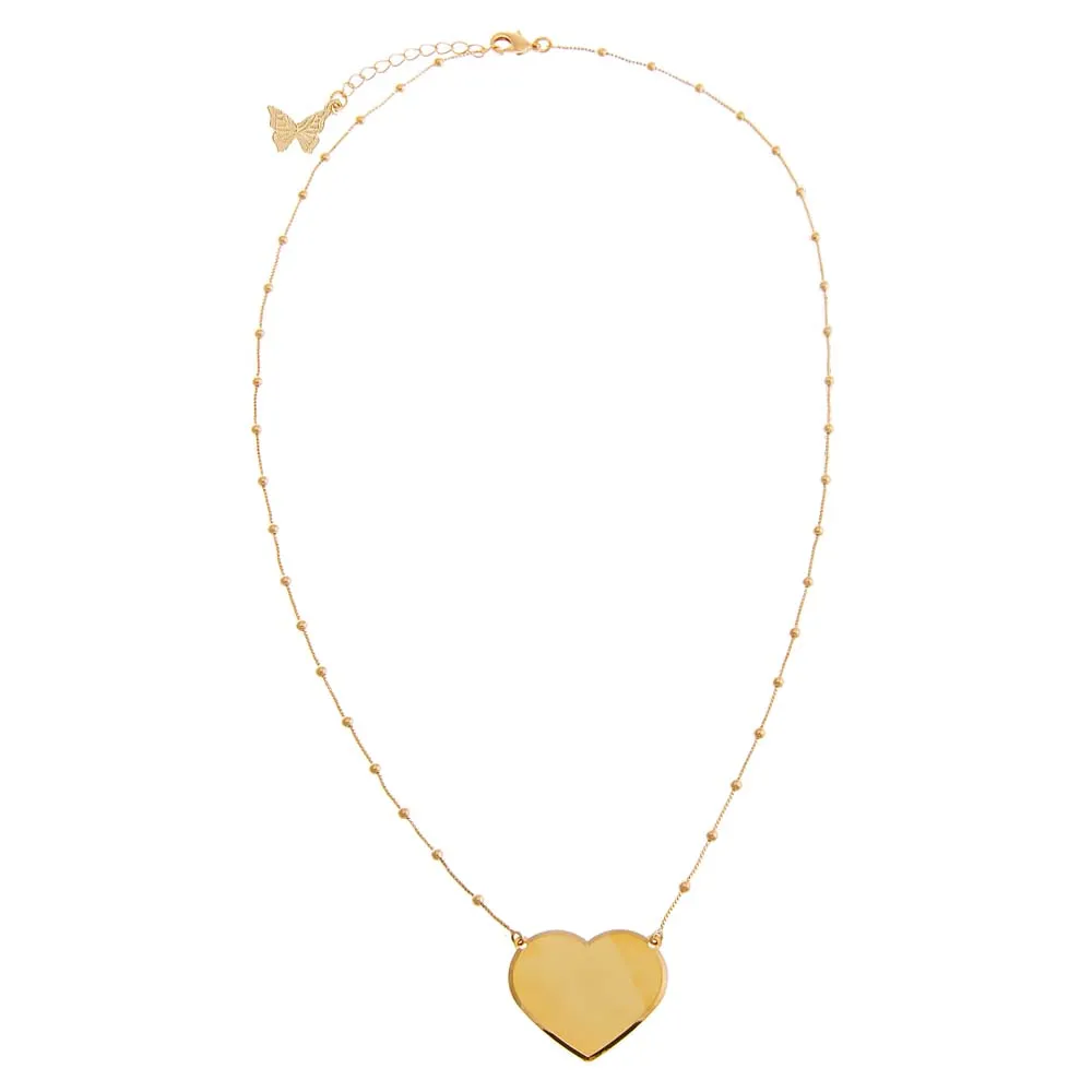 Solid Large Heart X Beaded Chain Necklace sold by Adina Eden's product image thumbnail 3