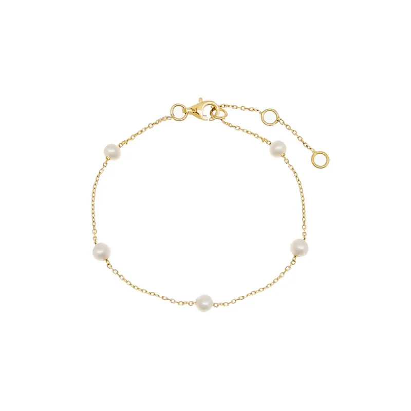 Petite Multi Pearl Bracelet 14K sold by Adina Eden's