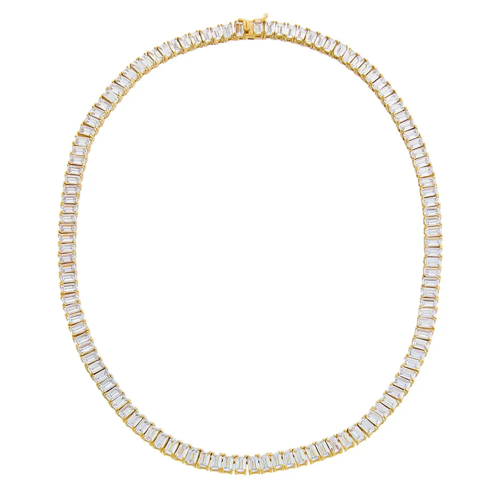 CZ Baguette Tennis Necklace sold by Adina Eden's product image thumbnail 2