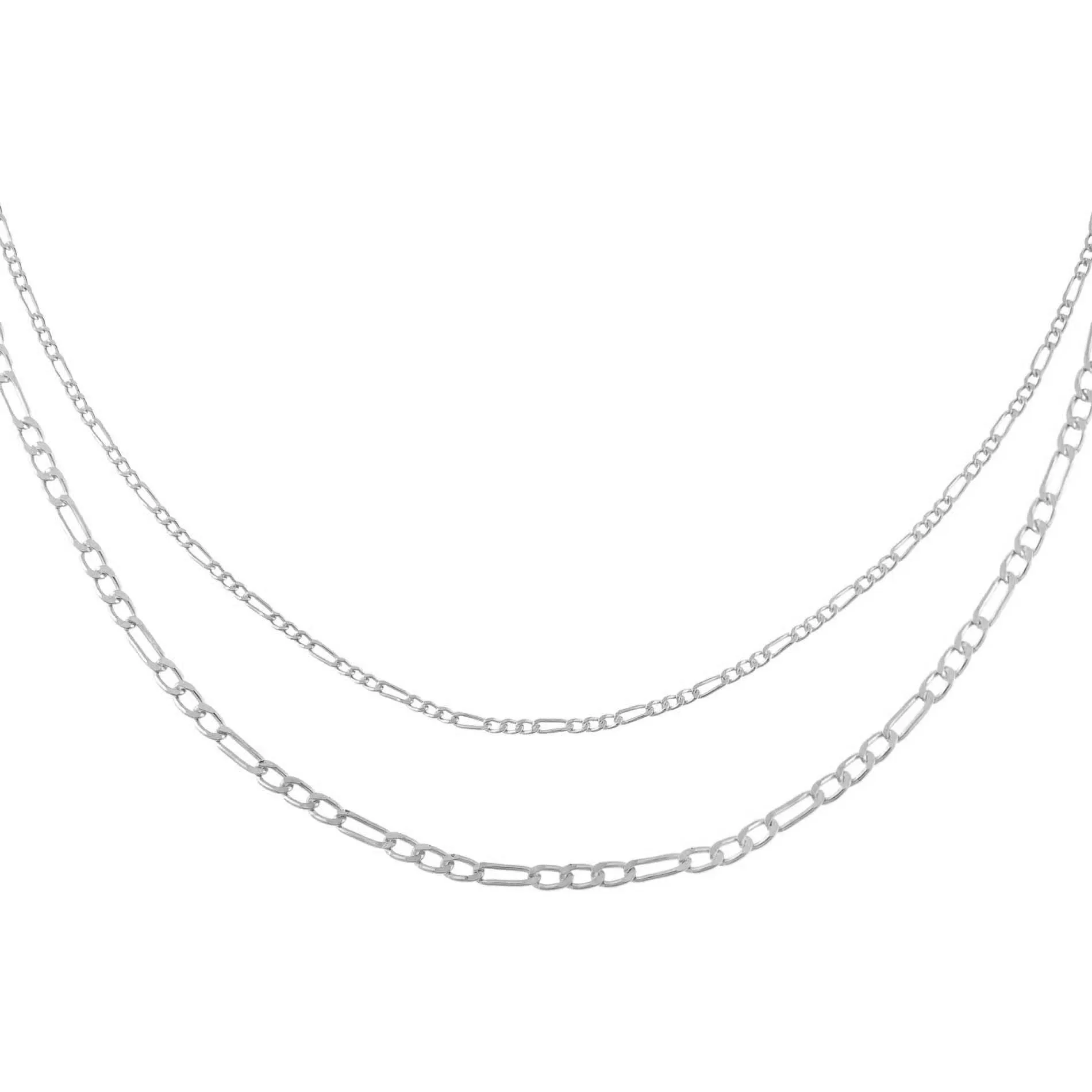 Double Chain Figaro Necklace sold by Adina Eden's product image thumbnail 3