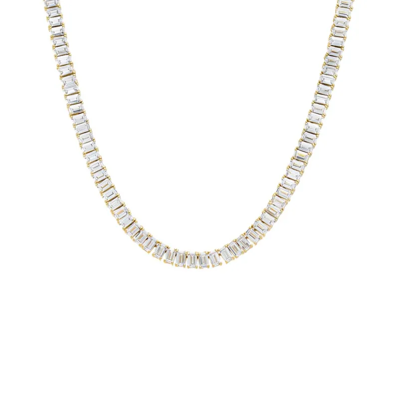 CZ Baguette Tennis Necklace sold by Adina Eden's