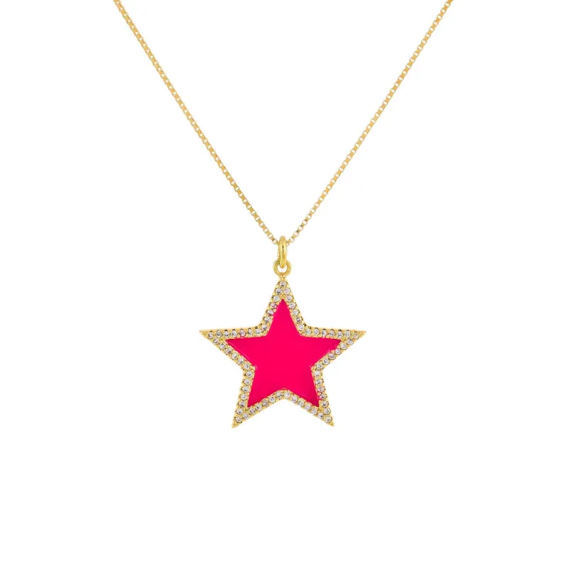 Enamel Star Charm Necklace sold by Adina Eden's
