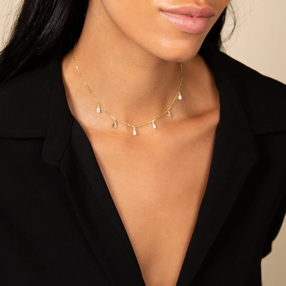 Dangling Multi Teardrop Necklace sold by Adina Eden's product image thumbnail 2