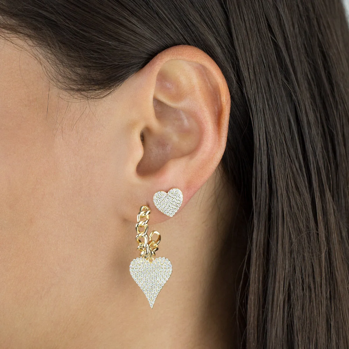 Pavé Large Heart Stud Earring sold by Adina Eden's product image thumbnail 2