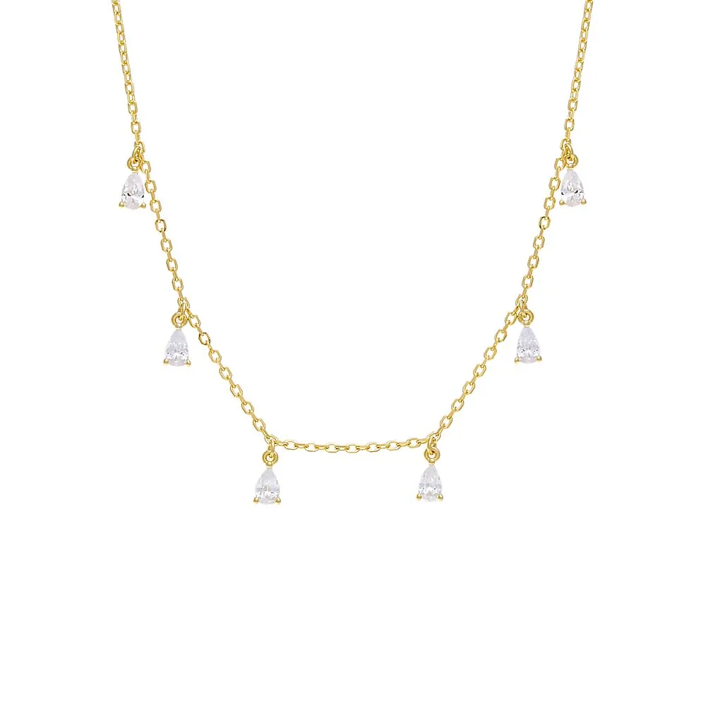 Dangling Multi Teardrop Necklace sold by Adina Eden's