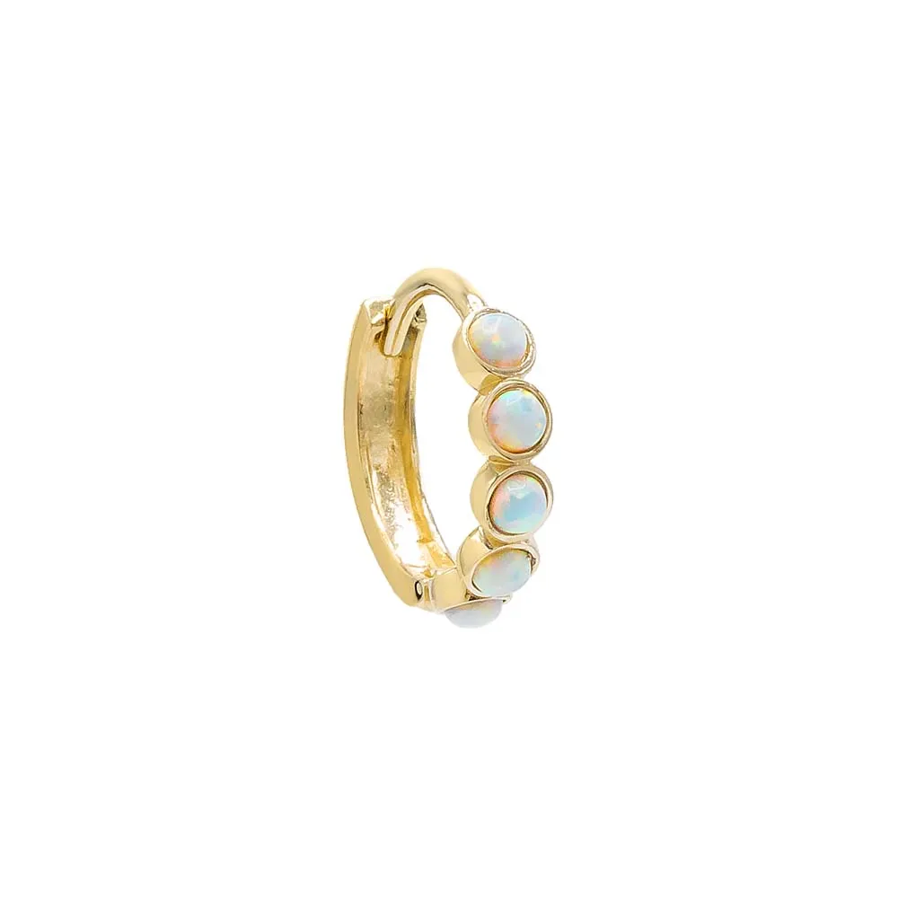 Opal Bezel Huggie Earring 14K sold by Adina Eden's product image thumbnail 3