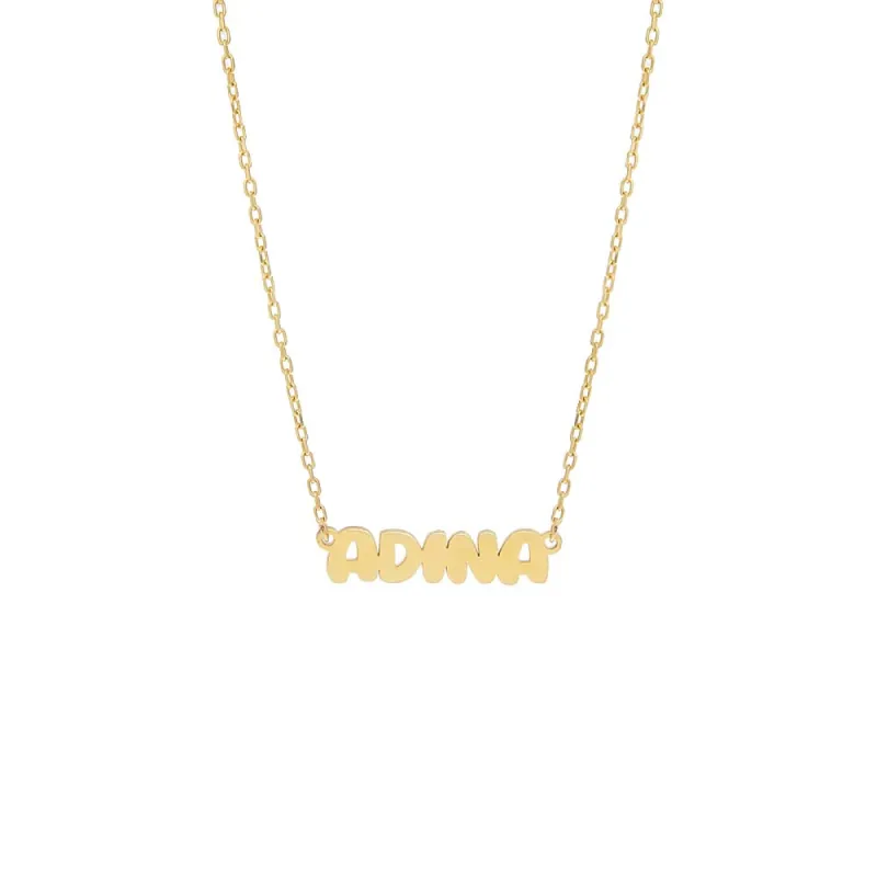 Flat Bubble Name Necklace sold by Adina Eden's