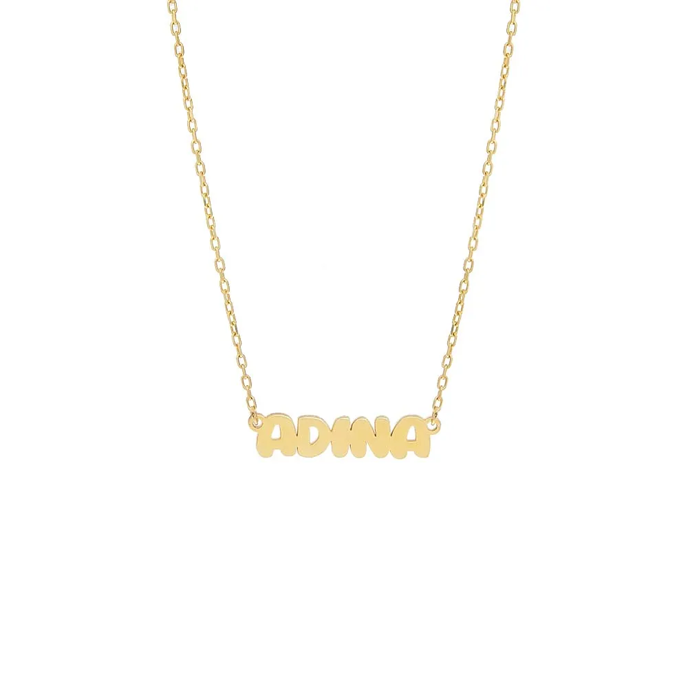 Flat Bubble Name Necklace sold by Adina Eden's