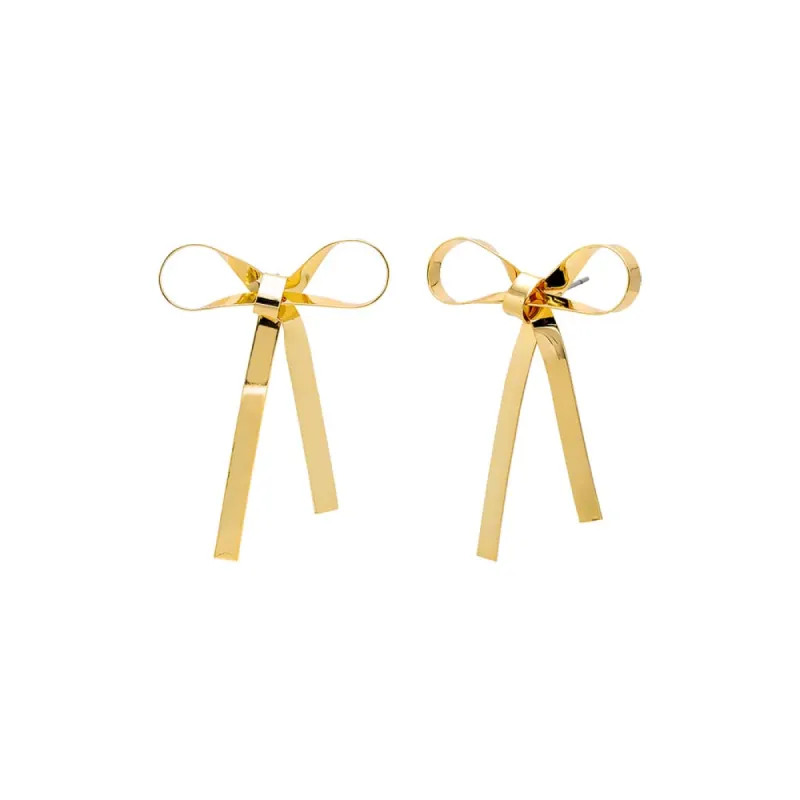 Solid Ribbon Drop Stud Earring sold by Adina Eden's
