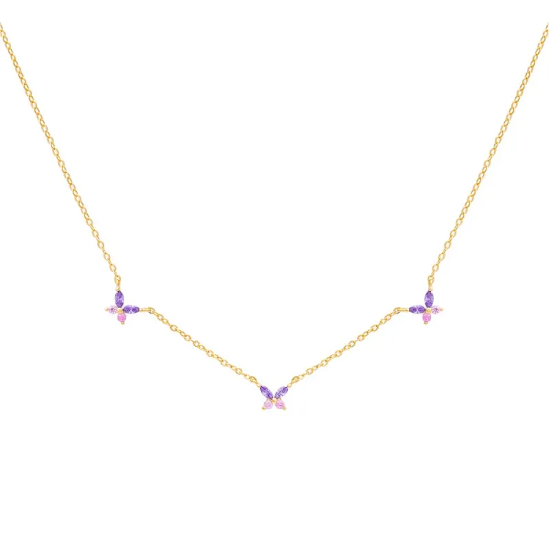 Pastel Crystal Butterfly Necklace sold by Adina Eden's